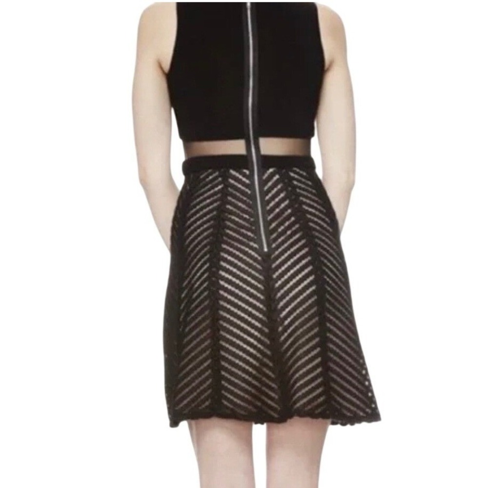 Betsy & Adam Black Sheer Illusion Mesh Party Fit & Flare‎ Dress Cocktail Size 4 - Picture 2 of 11